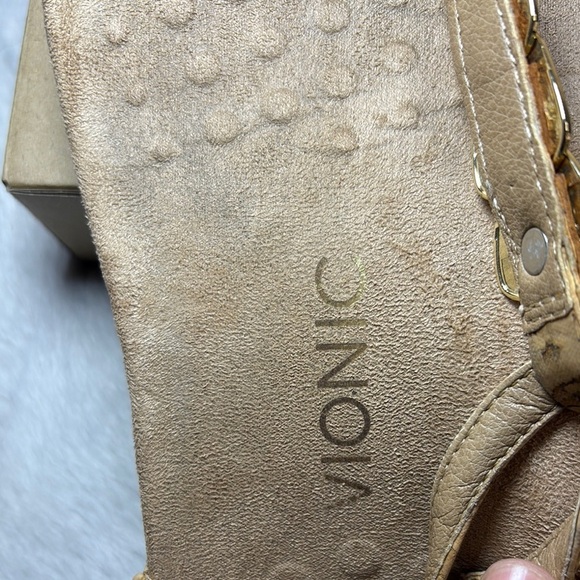 Vionic Sandals with Gold and Tan Straps - Picture 2 of 8